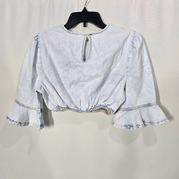 WeWoreWhat Cropped Denim Top - Picture 2 of 6